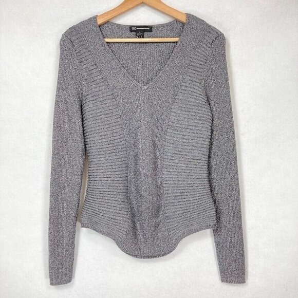 I.N.C International Concepts Silver V-Neck Pullover Sweater L - Picture 3 of 8